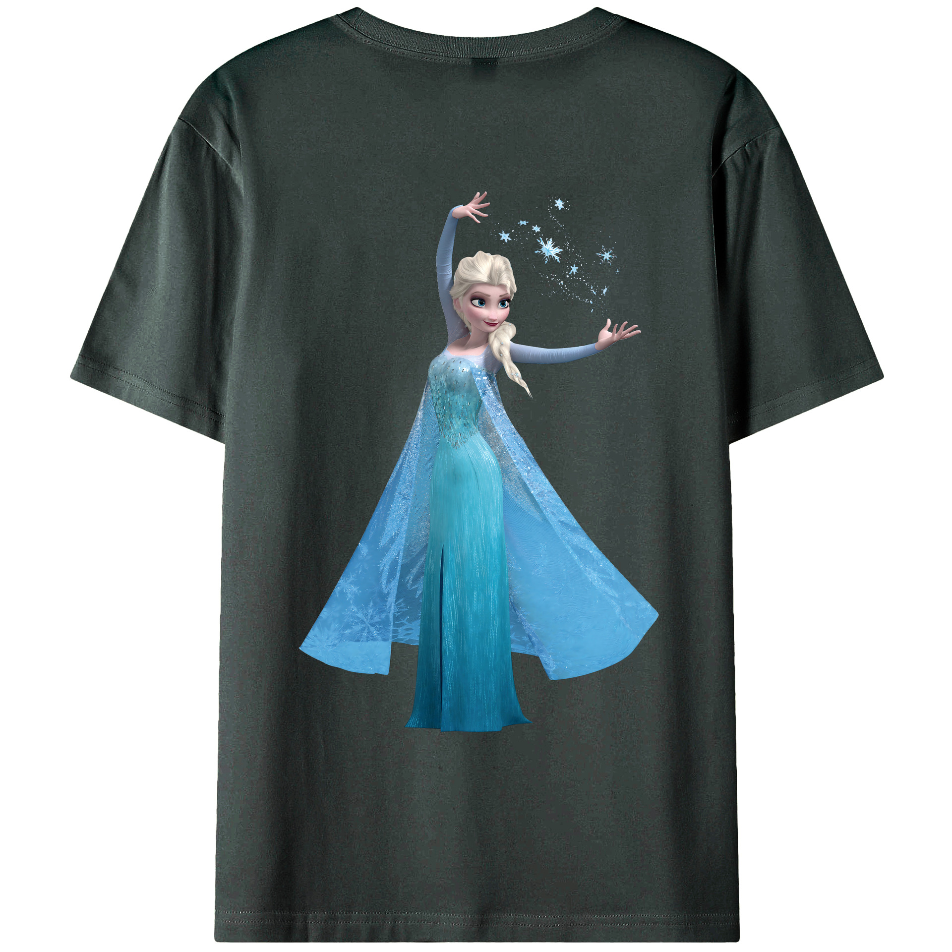 （画像用） アナと雪の女王 アンナ エルサ Frozen Anna Elsa 綿100％ メンズ半袖Tシャツ（バックプリント） 通気性